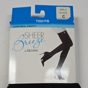 Gildan Sheer Breeze Black Control Panty Tights